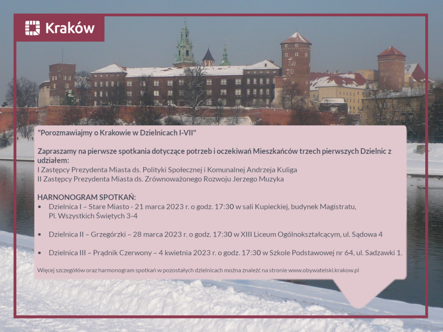 Porozmawiajmy o Krakowie w dzielnicach I-VII