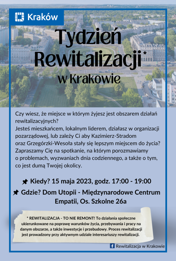 Tydzień rewitalizacji plakat Nowa Huta