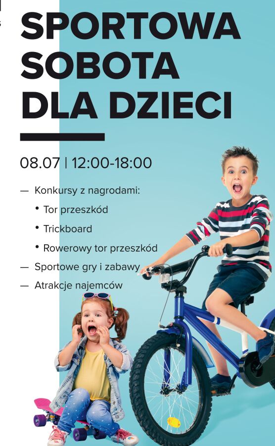 8 lipca w ramach Sportowej Soboty przed Galerią Bronowice zostaną zorganizowane gry, zabawy oraz zawody z nagrodami dla dzieci i młodzieży. Sportowa Sobota potrwa w godz. 12.00-18.00.