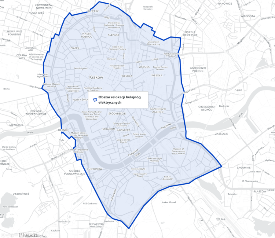 Hulajnogi - obszar objęty relokacją