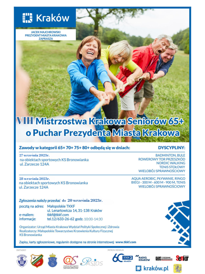 Plakat VIII Mistrzostwa Krakowa Seniorów 2023