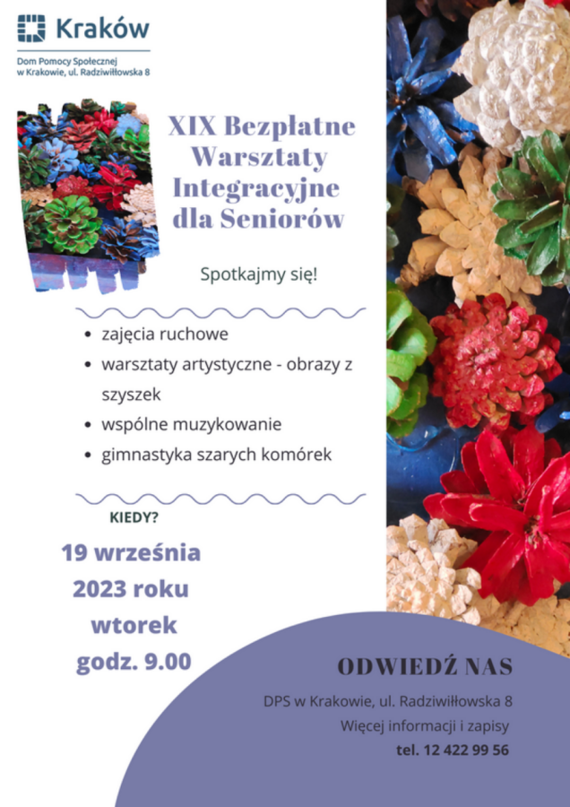 Plakat  - XIX WARSZTATY INTEGRACYJNE DLA SENIORÓW
