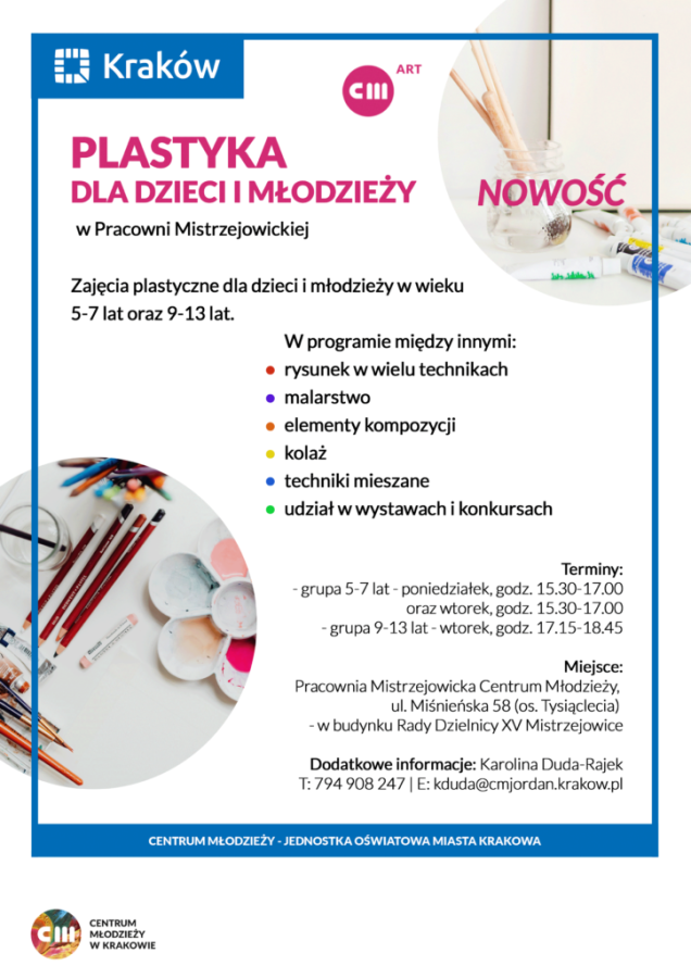 Plastyka dla dzieci i młodzieży z Mistrzejowic