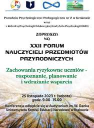 XXII Forum Nauczycieli Przedmiotów Przyrodniczych