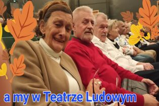 Teatr Ludowy osoby siedzące w rzędzie w fotelach na widowni teatru