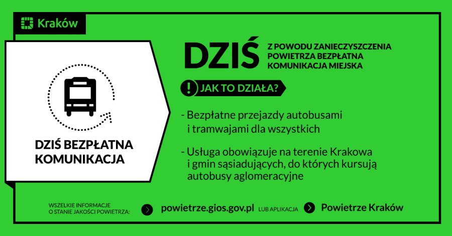 Dziś bezpłatna komunikacja miejska