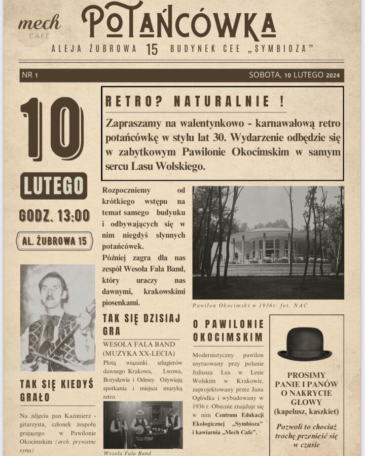 Zaproszenie na walentynkową potańcówkę w Centrum Edukacji Ekologicznej Symbioza w Lesie Wolskim