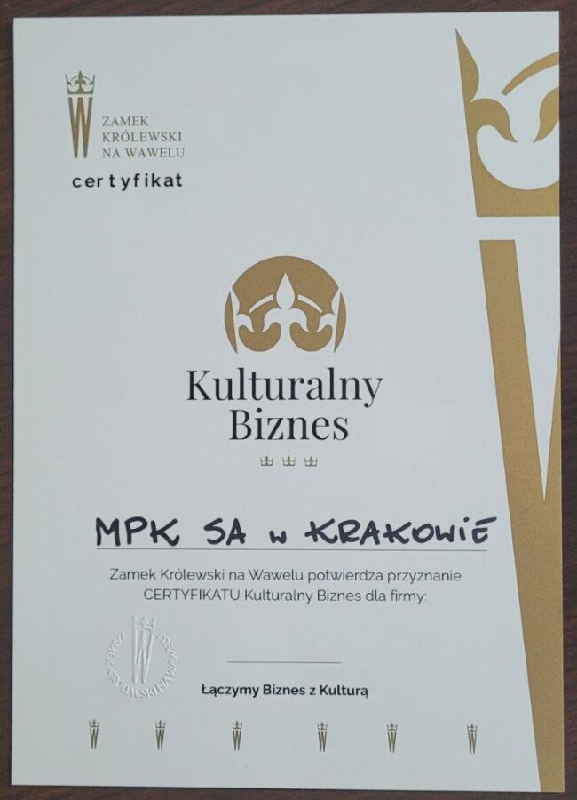 certyfikat kulturalny biznes, mpk