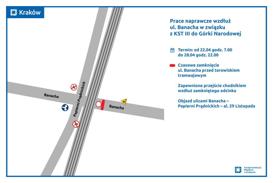 Prace na ul. Banacha