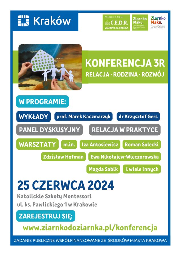 plakat informacyjny - konferencja 3R relacja rodzina rozwój 25 czerwca 2024