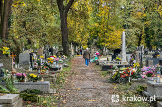 cmentarz rakowicki, wszystkich świętych, jesień, groby. Fot. Bogusław Świerzowski / www.krakow.pl