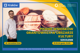 SZKOLENIE: Pisanie wniosków grantowych w obszarze kultury. Fot. Centrum Obywatelskie ul. Reymonta 20 w Krakowie