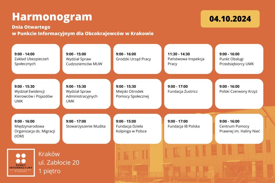 Dzień Otwarty Centrum Wielokulturowe - harmonogram