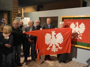 Dwa sztandary z białym orłem podczas uroczystości w Muzeum AK. Fot. Paweł Stachnik Muzeum AK. Fot. Paweł Stachnik Muzeum AK