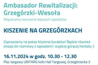 16.11.2024 kiszenie na grzegórzkach.jpg. Fot. Rewitalizacja w Krakowie