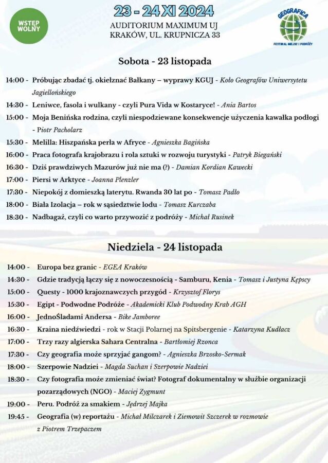 Festiwal Miejsc i Podróży Geografica