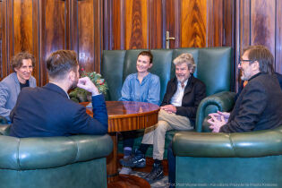 Reinhold Messner z wizytą w krakowskim magistracie . Fot. Piotr Wojnarowski - Kancelaria Prezydenta Miasta Krakowa