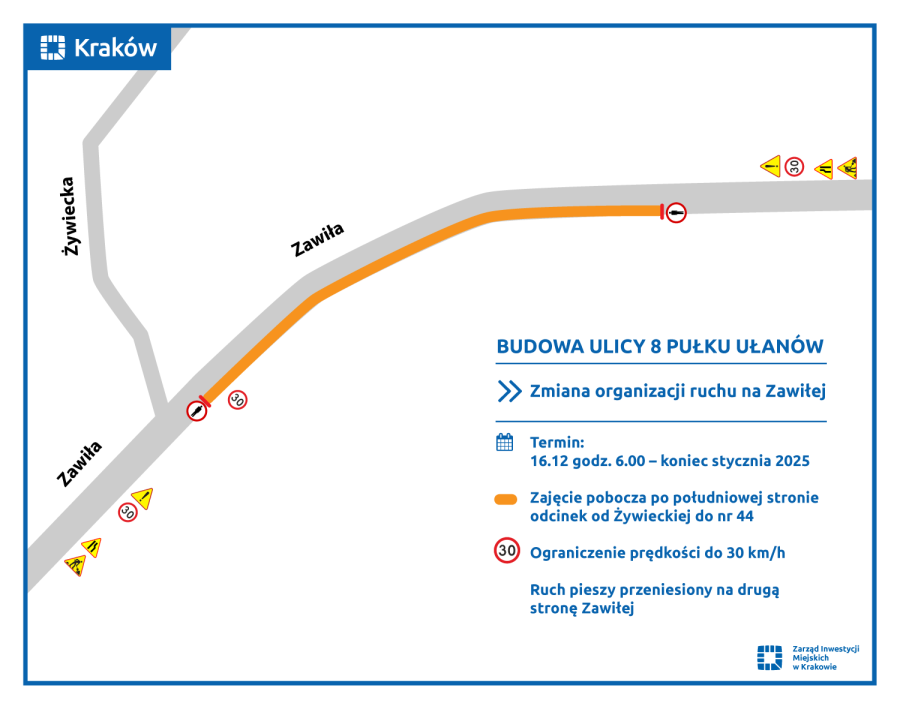 mapa budowy ulicy 8 Pułku Ułanów