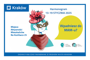 Harmonogram wydarzeń Miejsca Aktywności Mieszkańców Na Kozłówce 25 od 13 do 19 stycznia 2025 r.. Fot. Obywatelski Kraków