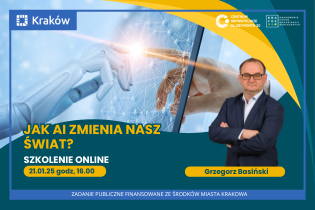 
Grafika prezentuje informacje na temat planowanego szkolenia pn . Jak AI zmienia nasz świat.
. Fot. Centrum Obywatelskie Reymonta