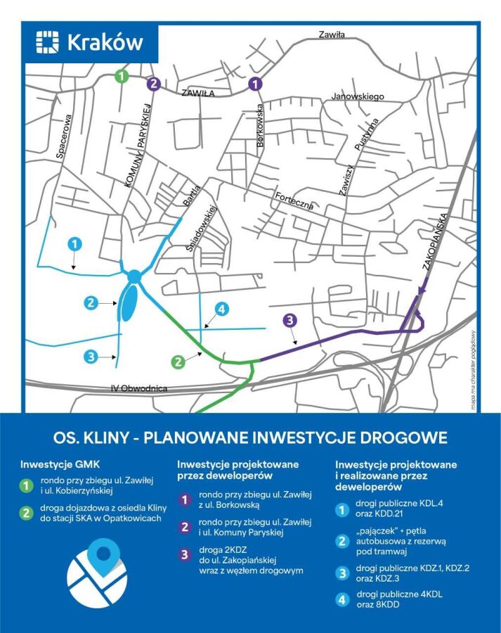 kliny, mapa
