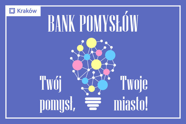 Grafika przedstawia zaproszenie do składania pomysłów do Banku Pomysłów