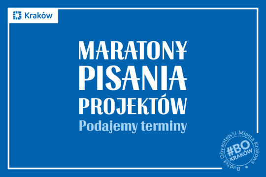 Grafika przedstawia zaproszenie do wzięcia udziału w maratonach pisania projektów do 12. edycji Budżetu Obywatelskiego