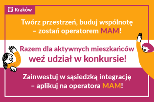 Na grafice znajdują się informacje na temat trwającego otwartego konkursu ofert, to zaproszenie do udziału, po lewej prawej stronie znajdują się sylwetki kobiet machających do siebie 