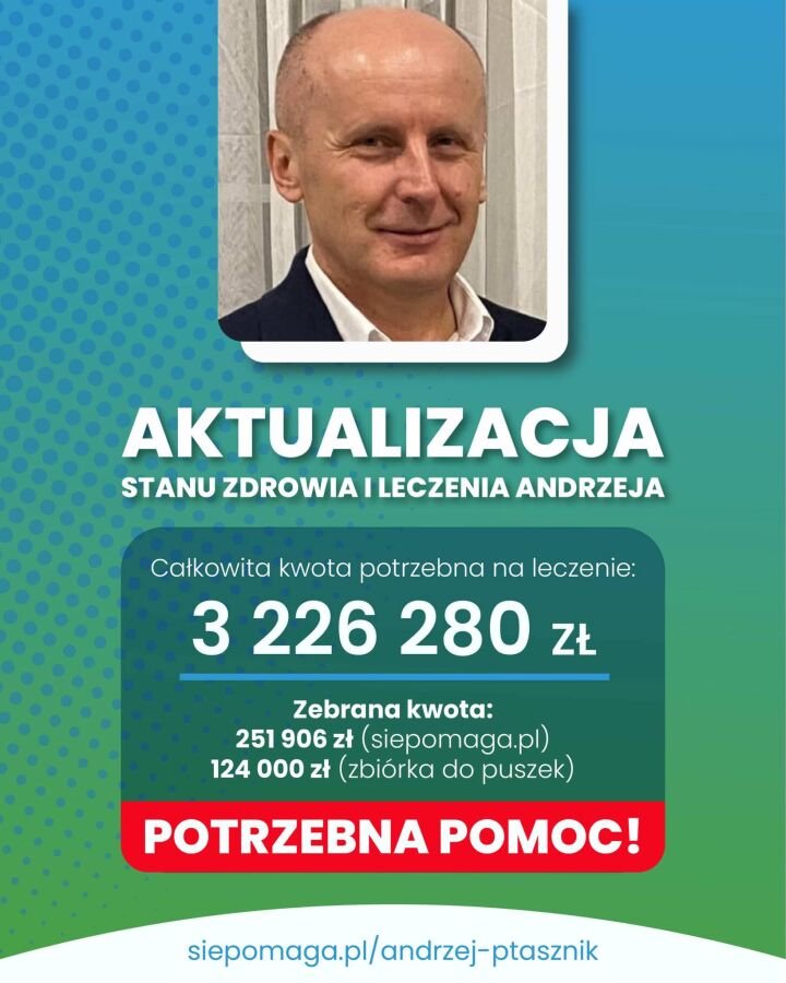 Prośba o pomoc dla Andrzeja Ptasznika - plakat