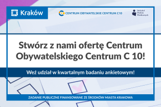 Zaproszenie do udziału w Badaniu potrzeb NGO w zakresie oferty Centrum Obywatelskiego C10. Fot. Centrum Obywatelskie C10