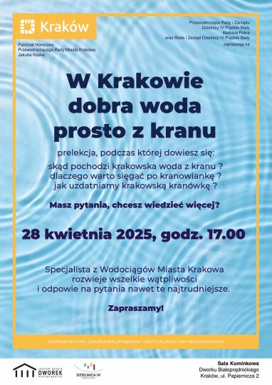 W Krakowie dobra woda prosto z kranu – prelekcja
