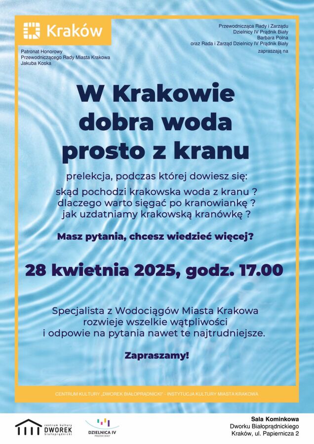 Prelekcja o wodzie w Dworku Białoprądnickim.