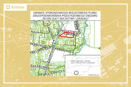 Rysunek przedstawiający granice projektu miejscowego planu zagospodarowania przestrzennego obszaru „Rejon ul. Inicjatywy Lokalnej”