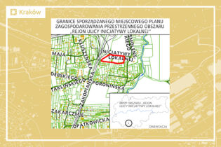 Rysunek przedstawiający granice projektu miejscowego planu zagospodarowania przestrzennego obszaru „Rejon ul. Inicjatywy Lokalnej”