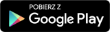 Logo Google Play na czarnym tle z wielokolorowym trójkątem oraz napisem pobierz z Google Play