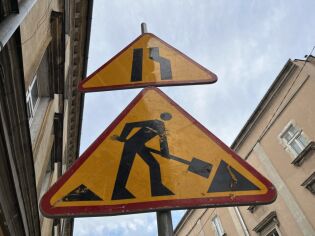 Roboty drogowe przy placu Serkowskiego