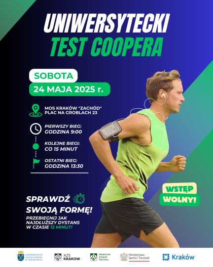 Sprawdź swoją kondycję! Uniwersytet Jagielloński zaprasza na Test Coopera
