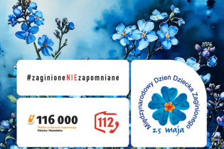 Kładka o. Bernatka na niebiesko dla dzieci zaginionych Międzynarodowy Dzień Dziecka Zaginionego