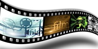 16. Przegląd Nowego Kina Francuskiego grafika falująca taśma filmowa przedstawiona rysunkowo