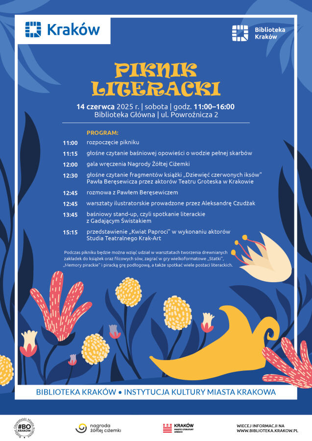 piknik literacki i gala żółtej ciżemki 2025 plakat