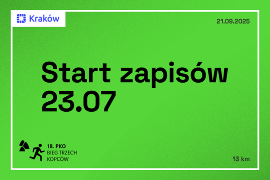 18. PKO Bieg Trzech Kopców: początek zapisów dziś