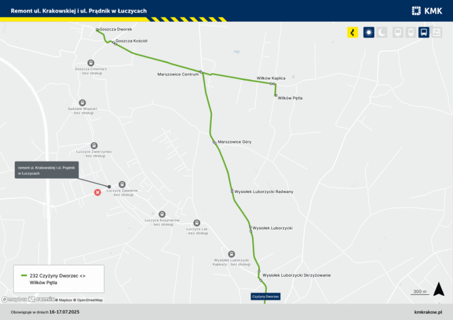 Remont ul. Krakowskiej i Prądnik w Łuczycach
