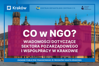 CO w NGO? czyli wiadomości dotyczące sektora pozarządowego i współpracy w Krakowie, część 20