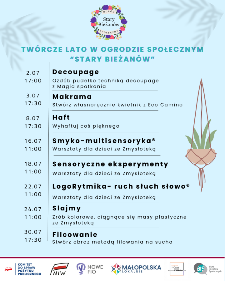zajecia w ogrodzie społecznym lipiec
