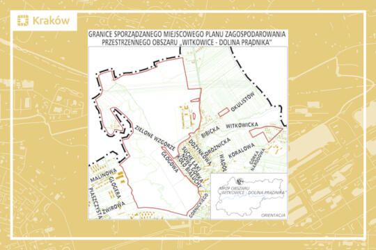 Granice projektu miejscowego planu zagospodarowania przestrzennego obszaru „Witkowice – Dolina Prądnika”