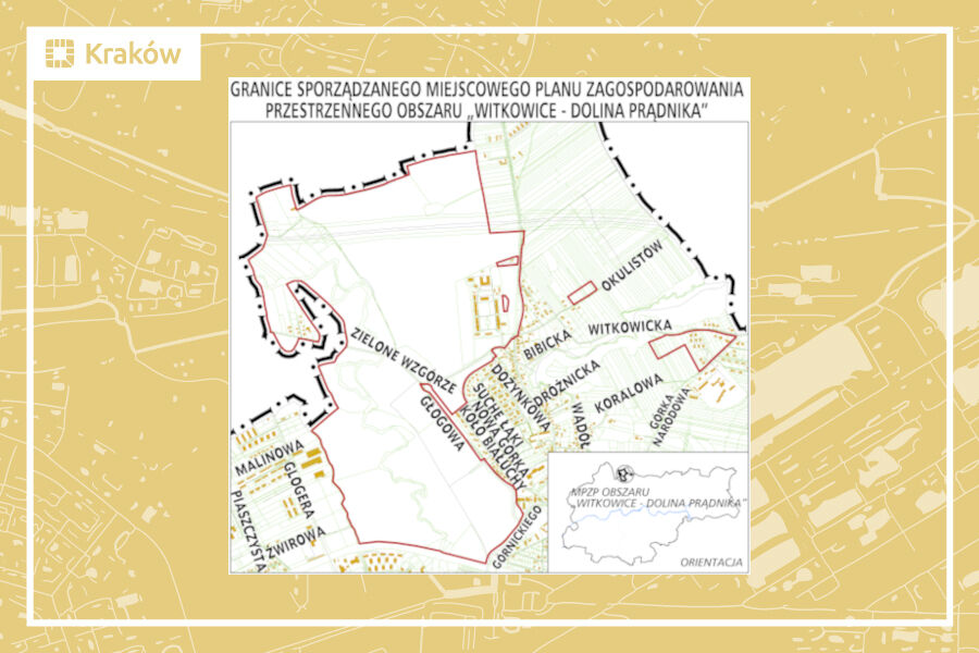 Granice projektu miejscowego planu zagospodarowania przestrzennego obszaru „Witkowice – Dolina Prądnika”