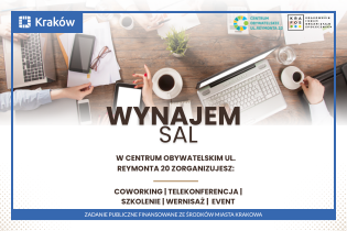 Bezpłatny wynajem pomieszczeń w Centrum Obywatelskim - ul. Reymonta 20. Fot. Centrum Obywatelskie Reymonat 20