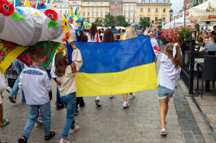 Kraków solidarny z Ukrainą w Dniu Niepodległości Kraków solidarny z Ukrainą w Dniu Niepodległości