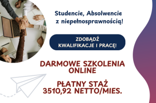 Informacja na temat nieodpłatnych szkoleń online dla osób z niepełnosprawnościami