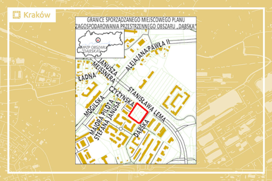 Granice projektu miejscowego planu zagospodarowania przestrzennego obszaru „Dąbska”